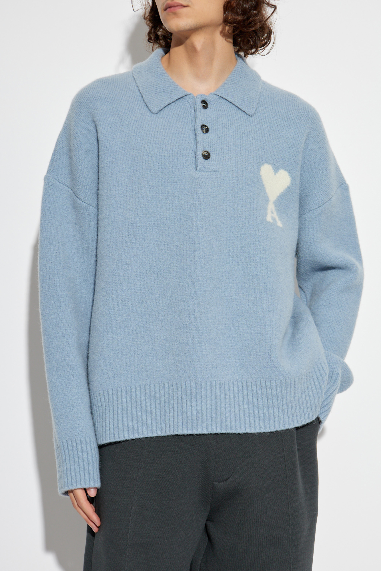 ニット ami AMI PARIS + NET SUSTAIN ADC intarsia wool sweater | NET-A-PORTER